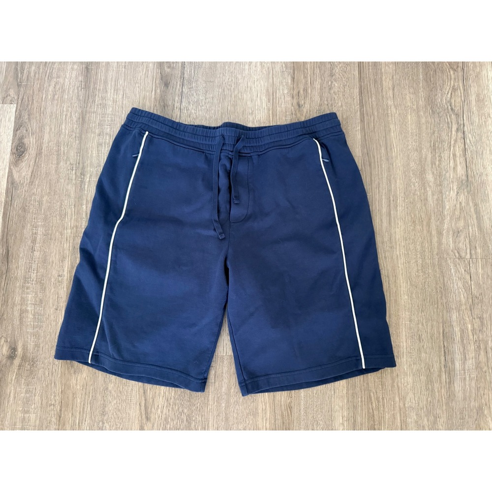 Bugatchi Men's Navy Drawstring Lounge Shorts XXL Zipper Pocket Casual Athleisure